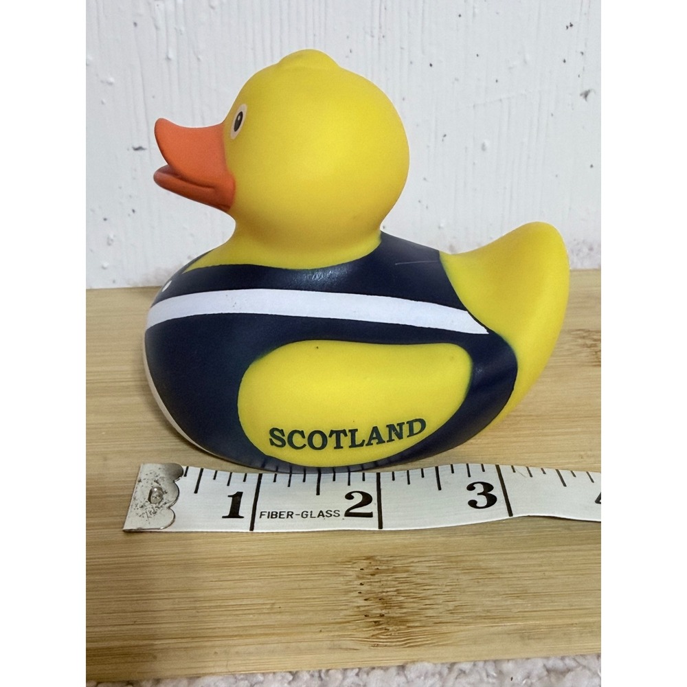Scotland Souvenir Rubber Duck Yellow Navy Blue Saltire Vest Collectible Toy